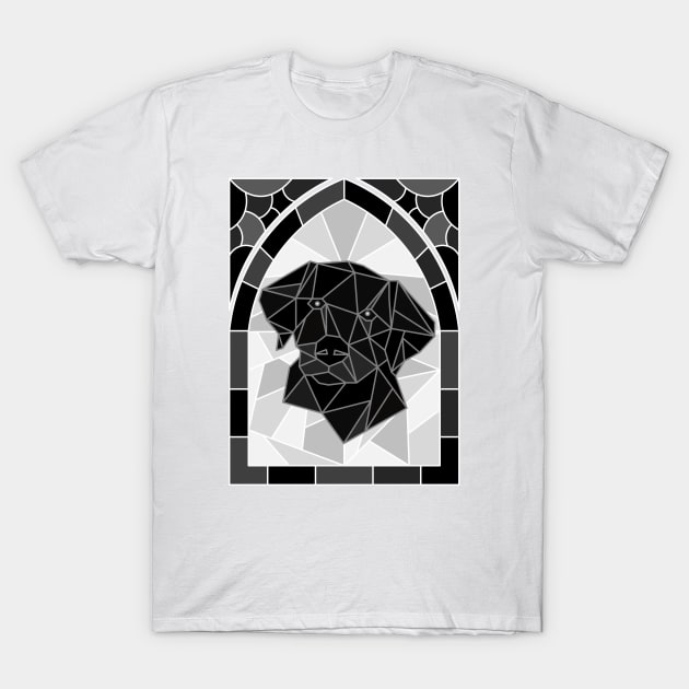 Stained Glass Black Labrador Retriever T-Shirt by inotyler